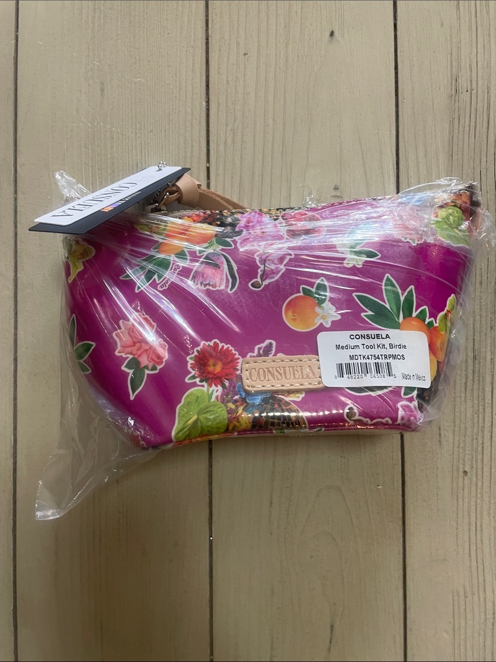 Consuela Magenta Floral Birdie Cosmetic Pouch
